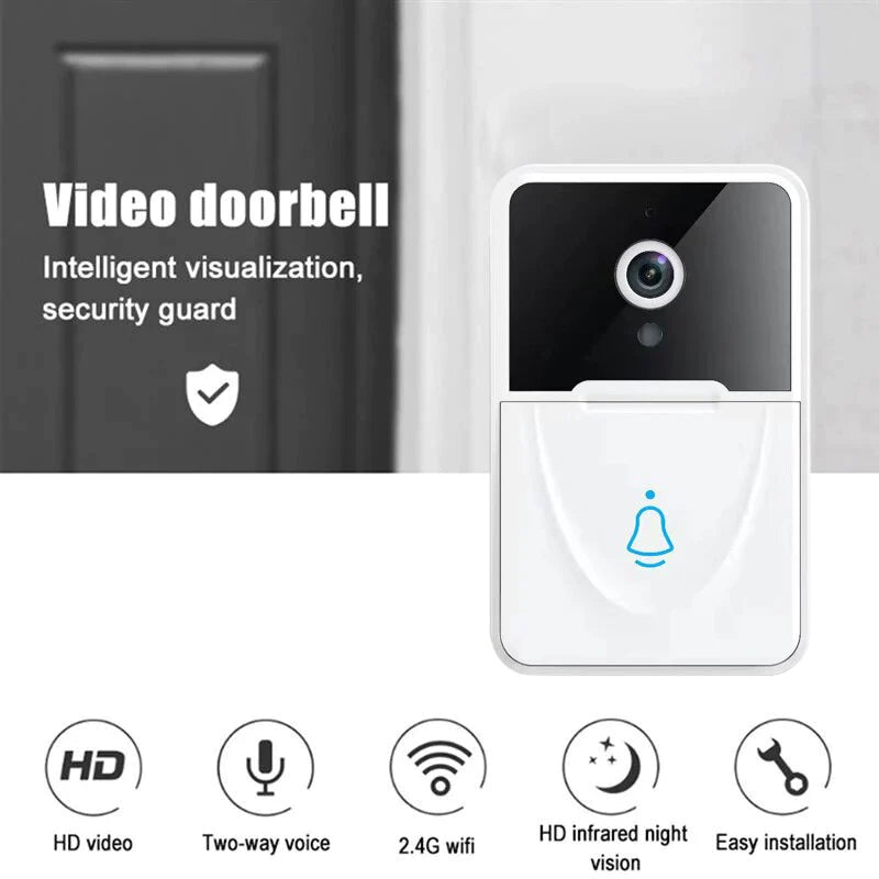 Wireless Video Security Smart Doorbell Intercom - Wifi Camera Door Bell Chime Ring