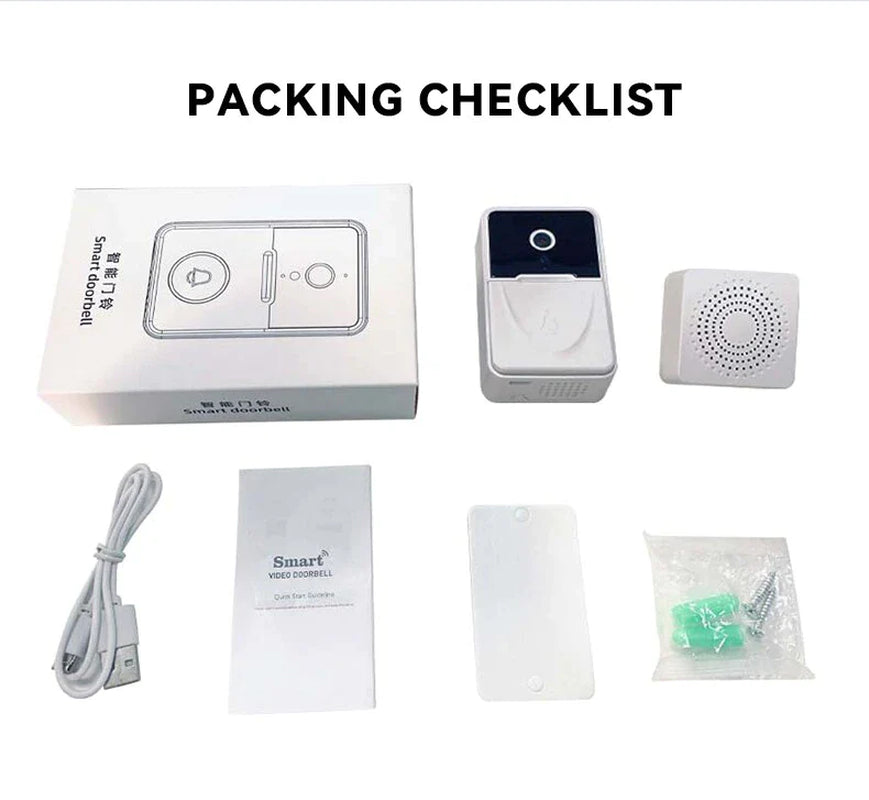 Wireless Video Security Smart Doorbell Intercom - Wifi Camera Door Bell Chime Ring
