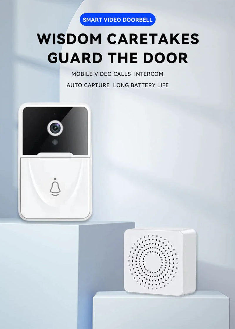 Wireless Video Security Smart Doorbell Intercom - Wifi Camera Door Bell Chime Ring