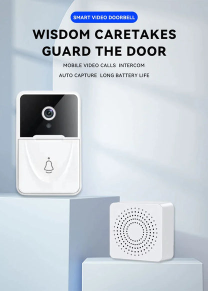 Wireless Video Security Smart Doorbell Intercom - Wifi Camera Door Bell Chime Ring