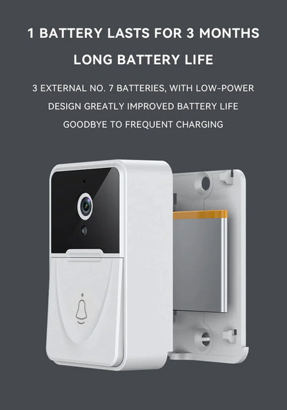Wireless Video Security Smart Doorbell Intercom - Wifi Camera Door Bell Chime Ring